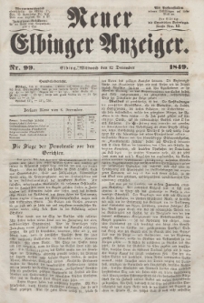 Neuer Elbinger Anzeiger, Nr. 99. Mittwoch, 12. Dezember 1849
