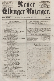 Neuer Elbinger Anzeiger, Nr. 100. Sonnabend, 15. Dezember 1849