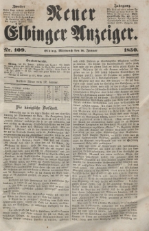 Neuer Elbinger Anzeiger, Nr. 109. Mittwoch, 16. Januar 1850
