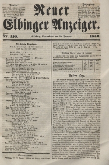 Neuer Elbinger Anzeiger, Nr. 110. Sonnabend, 19. Januar 1850