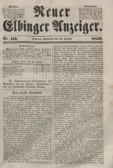 Neuer Elbinger Anzeiger, Nr. 113. Mittwoch, 30. Januar 1850