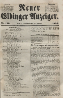 Neuer Elbinger Anzeiger, Nr. 120. Sonnabend, 23. Februar 1850