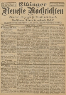 Elbinger Neueste Nachrichten, Nr. 175 Sonntag 28 Juli 1912 64. Jahrgang