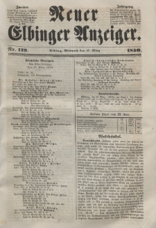 Neuer Elbinger Anzeiger, Nr. 129. Mittwoch, 27. März 1850