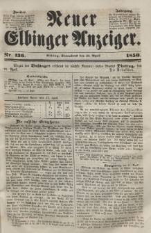 Neuer Elbinger Anzeiger, Nr. 136. Sonnabend, 20. April 1850