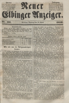 Neuer Elbinger Anzeiger, Nr. 137. Dienstag, 23. April 1850