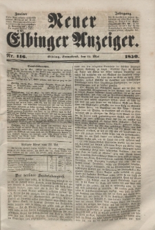 Neuer Elbinger Anzeiger, Nr. 146. Sonnabend, 25. Mai 1850