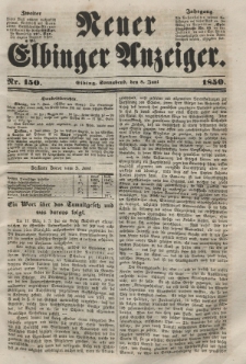 Neuer Elbinger Anzeiger, Nr. 150. Sonnabend, 8. Juni 1850