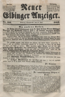 Neuer Elbinger Anzeiger, Nr. 152. Sonnabend, 15. Juni 1850