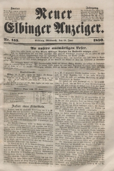 Neuer Elbinger Anzeiger, Nr. 153. Mittwoch, 19. Juni 1850