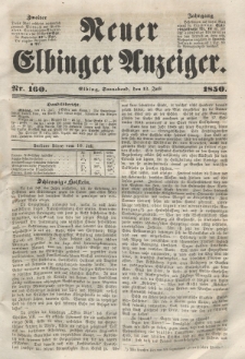 Neuer Elbinger Anzeiger, Nr. 160. Sonnabend, 13. Juli 1850