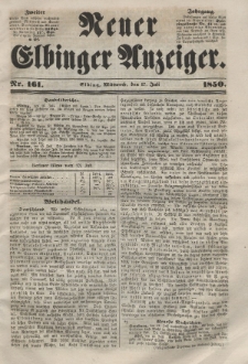 Neuer Elbinger Anzeiger, Nr. 161. Mittwoch, 17. Juli 1850