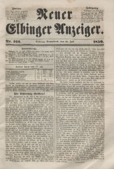 Neuer Elbinger Anzeiger, Nr. 162. Sonnabend, 20. Juli 1850