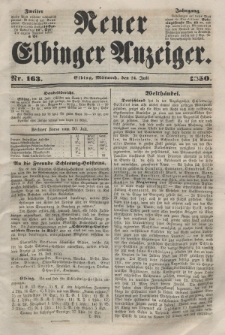 Neuer Elbinger Anzeiger, Nr. 163. Mittwoch, 24. Juli 1850