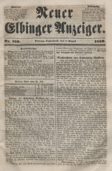 Neuer Elbinger Anzeiger, Nr. 166. Sonnabend, 3. August 1850