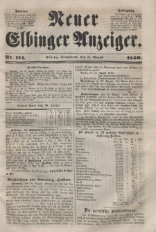 Neuer Elbinger Anzeiger, Nr. 174. Sonnabend, 31. August 1850