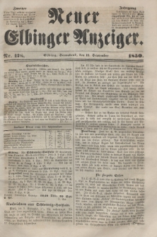 Neuer Elbinger Anzeiger, Nr. 178. Sonnabend, 14. September 1850