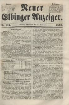 Neuer Elbinger Anzeiger, Nr. 179. Mittwoch, 18. September 1850