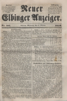 Neuer Elbinger Anzeiger, Nr. 187. Mittwoch, 16. Oktober 1850