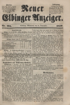 Neuer Elbinger Anzeiger, Nr. 195. Mittwoch, 13. November 1850