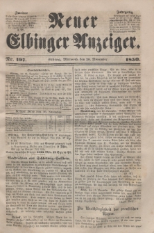 Neuer Elbinger Anzeiger, Nr. 197. Mittwoch, 20. November 1850