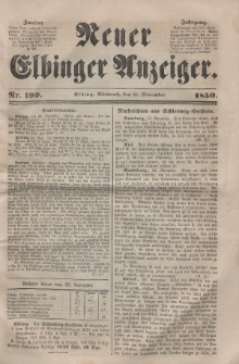 Neuer Elbinger Anzeiger, Nr. 199. Mittwoch, 27. November 1850
