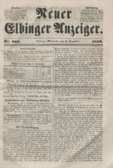 Neuer Elbinger Anzeiger, Nr. 203. Mittwoch, 11. Dezember 1850