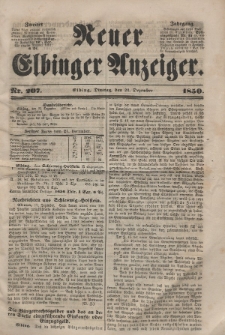Neuer Elbinger Anzeiger, Nr. 207. Dienstag, 24. Dezember 1850