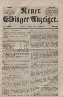 Neuer Elbinger Anzeiger, Nr. 209. Dienstag, 31. Dezember 1850
