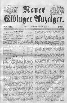 Neuer Elbinger Anzeiger, Nr. 217. Mittwoch, 29. Januar 1851