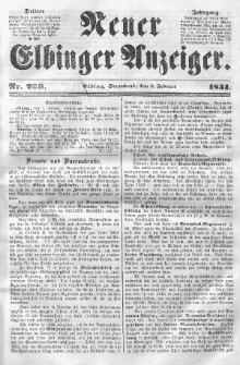 Neuer Elbinger Anzeiger, Nr. 220. Sonnabend, 8. Februar 1851