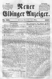 Neuer Elbinger Anzeiger, Nr. 228. Sonnabend, 8. März 1851