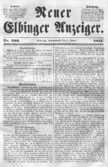 Neuer Elbinger Anzeiger, Nr. 236. Sonnabend, 5. April 1851