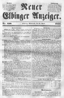 Neuer Elbinger Anzeiger, Nr. 239. Mittwoch, 16. April 1851