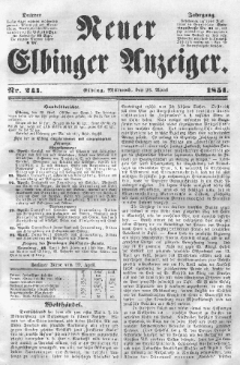 Neuer Elbinger Anzeiger, Nr. 241. Mittwoch, 23. April 1851