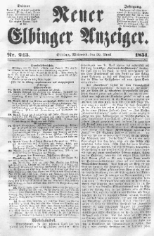 Neuer Elbinger Anzeiger, Nr. 243. Mittwoch, 30. April 1851