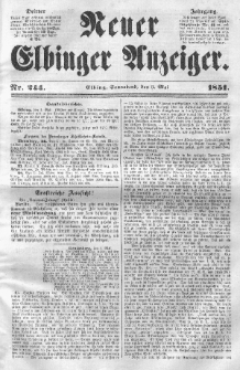 Neuer Elbinger Anzeiger, Nr. 244. Sonnabend, 3. Mai 1851