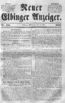 Neuer Elbinger Anzeiger, Nr. 251. Mittwoch, 28. Mai 1851