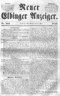 Neuer Elbinger Anzeiger, Nr. 252. Sonnabend, 31. Mai 1851