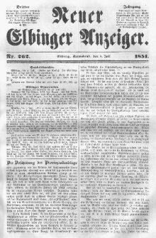 Neuer Elbinger Anzeiger, Nr. 262. Sonnabend, 5. Juli 1851