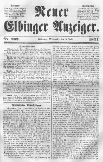 Neuer Elbinger Anzeiger, Nr. 263. Mittwoch, 9. Juli 1851