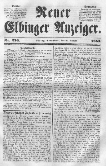 Neuer Elbinger Anzeiger, Nr. 276. Sonnabend, 23. August 1851