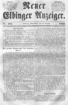 Neuer Elbinger Anzeiger, Nr. 278. Sonnabend, 30. August 1851