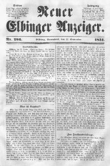 Neuer Elbinger Anzeiger, Nr. 286. Sonnabend, 27. September 1851
