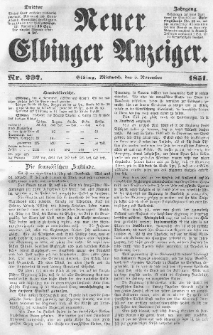 Neuer Elbinger Anzeiger, Nr. 297. Mittwoch, 5. November 1851