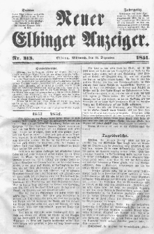 Neuer Elbinger Anzeiger, Nr. 313. Mittwoch, 31. Dezember 1851