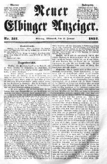 Neuer Elbinger Anzeiger, Nr. 317. Mittwoch, 14. Januar 1852