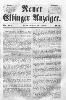 Neuer Elbinger Anzeiger, Nr. 323. Mittwoch, 4. Februar 1852