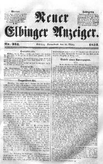 Neuer Elbinger Anzeiger, Nr. 334. Sonnabend, 13. März 1852