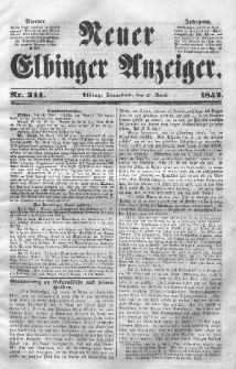 Neuer Elbinger Anzeiger, Nr. 344. Sonnabend, 17. April 1852